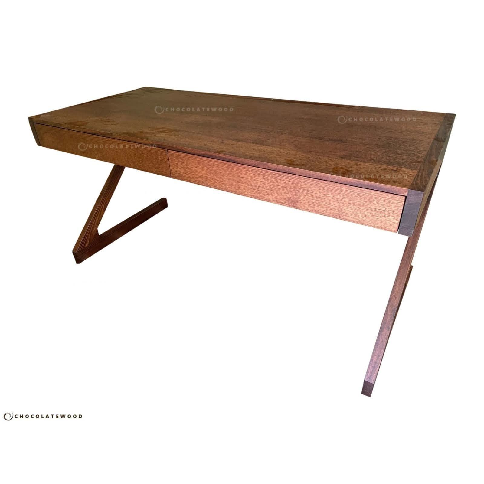 Zeta Desk in Dark Honey detail
