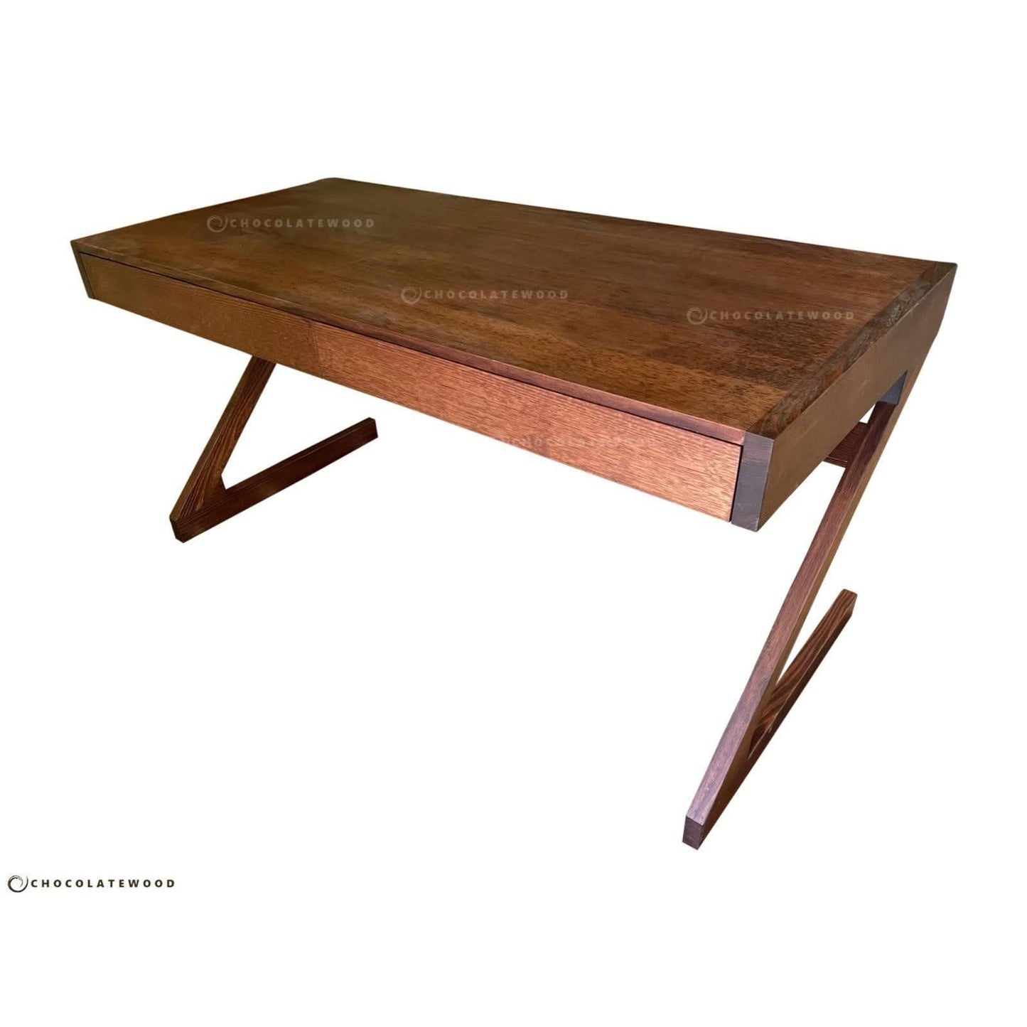 Zeta Desk in Dark Honey back