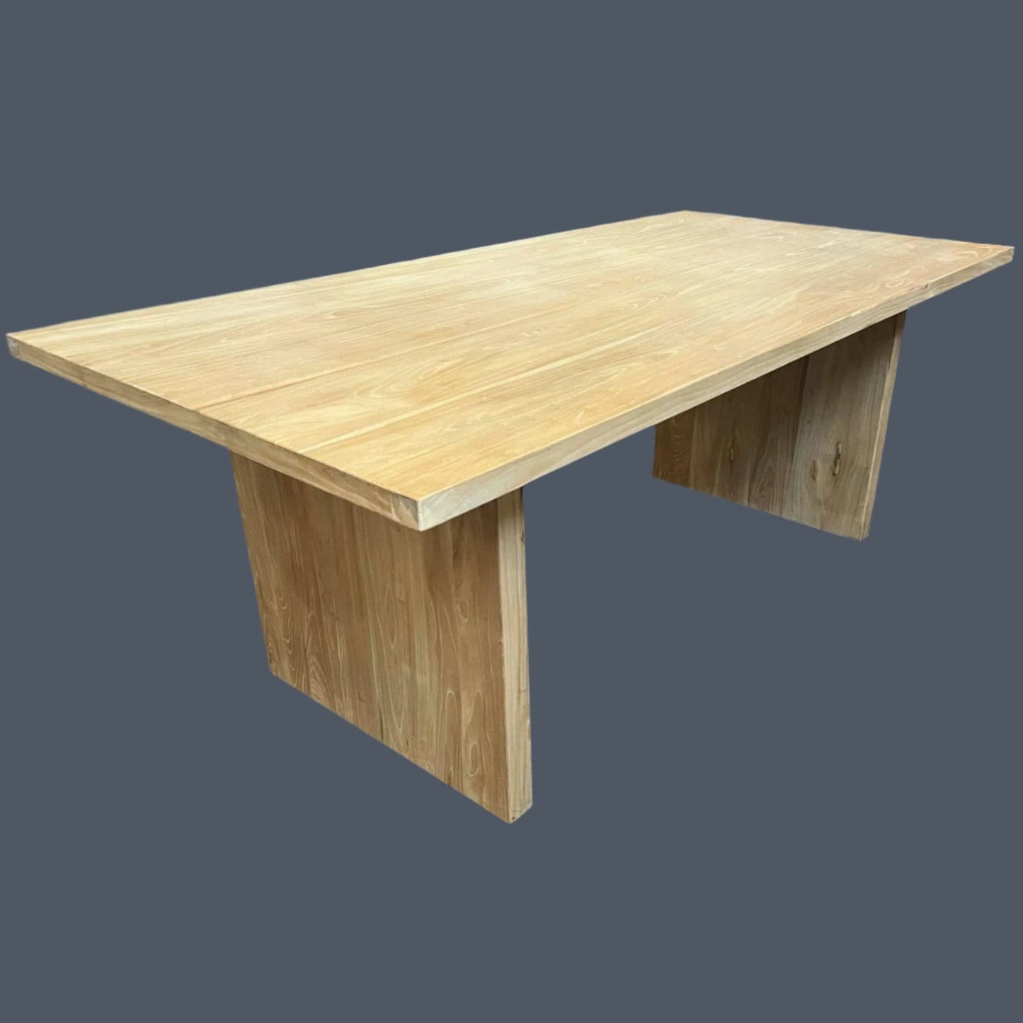 Zeus Recycled Elm Dining Table 240cm end