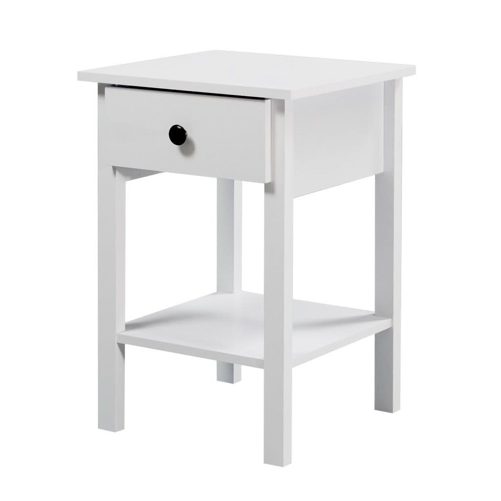 Zyla 1-Drawer 1-Shelf Bedside Table in White angle