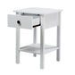 Zyla 1-Drawer 1-Shelf Bedside Table in White styled