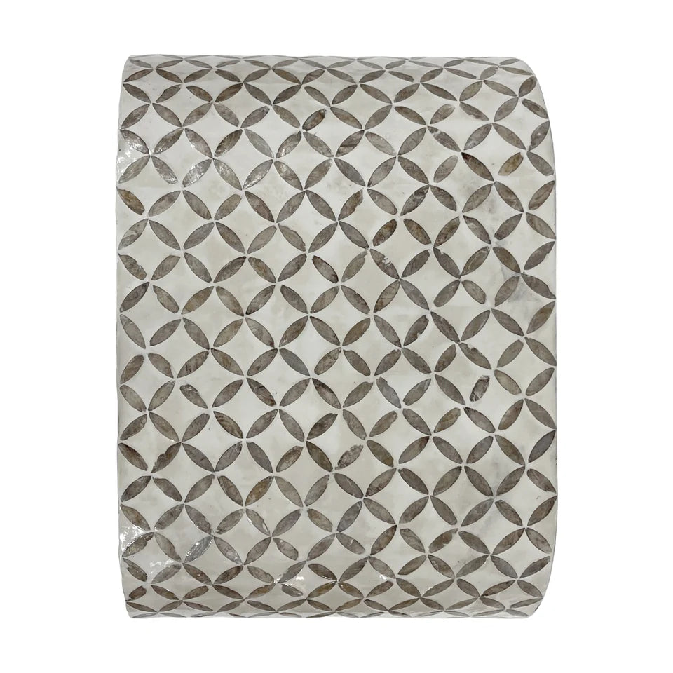 Kenora 1-Drawer Mother of Pearl Hand Inlay Bedside Table