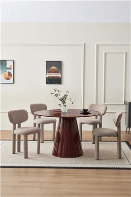 ASPEN FABRIC DINING CHAIR LIGHT CHERRY COLOUR