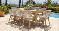 ATHENA EUCALYPTUS TIMBER 9-PIECE OUTDOOR SET CREAM/WHITEWASH