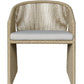 DORVEN WICKER & STEEL OUTDOOR DINING CHAIR NATURAL/CREAM