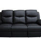 LANCY PREMIUM LEATHER 3 SEATER MANUAL RECLINER SOFA (TWO MANUAL RECLINING SEATS) BLACK