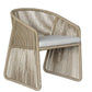 DORVEN WICKER & STEEL OUTDOOR DINING CHAIR NATURAL/CREAM