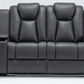 MIDGLEY FABRIC 4-SEATER  HOME THEATRE W/ DUAL MOTOR ELECTRIC RECLINER CHARCOAL