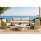 Dorven Wicker & Steel 3-Seater Outdoor Sofa in Natural & Cream