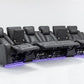 MIDGLEY FABRIC 4-SEATER  HOME THEATRE W/ DUAL MOTOR ELECTRIC RECLINER CHARCOAL