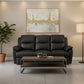 LANCY PREMIUM LEATHER 3 SEATER MANUAL RECLINER SOFA (TWO MANUAL RECLINING SEATS) BLACK