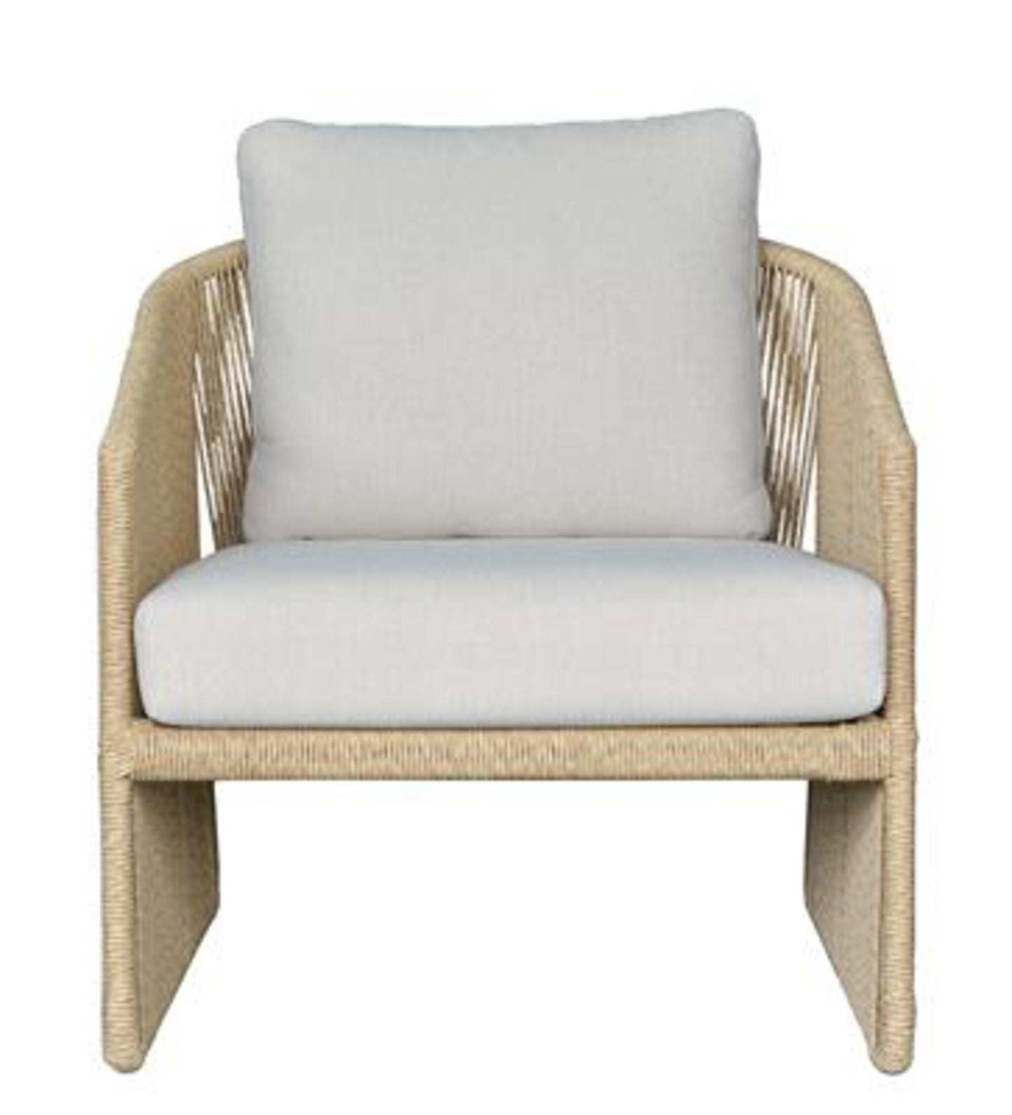 DORVEN WICKER & STEEL OUTDOOR ARMCHAIR NATURAL/CREAM