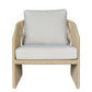 Dorven Wicker & Steel Outdoor Armchair in Natural & Cream