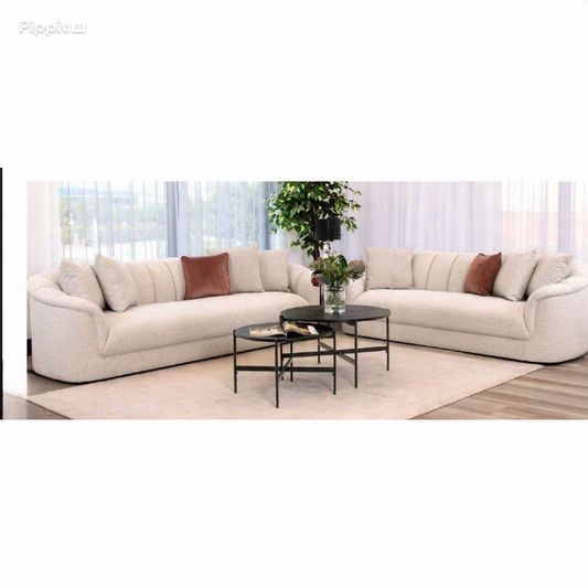 Andrella Fabric 4-Seater Sofa in Beige