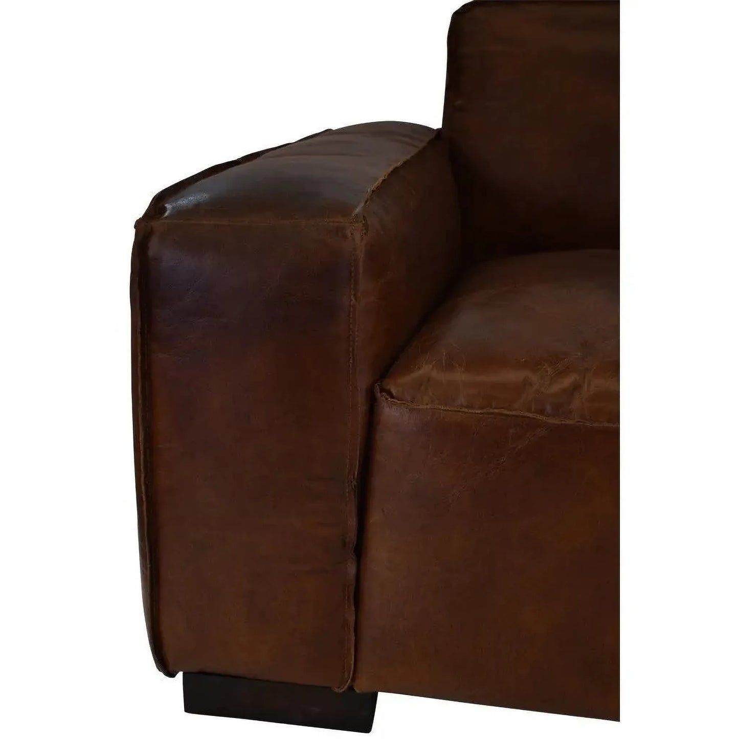 SELANA AGED LEATHER 3.5-SEATER SOFA