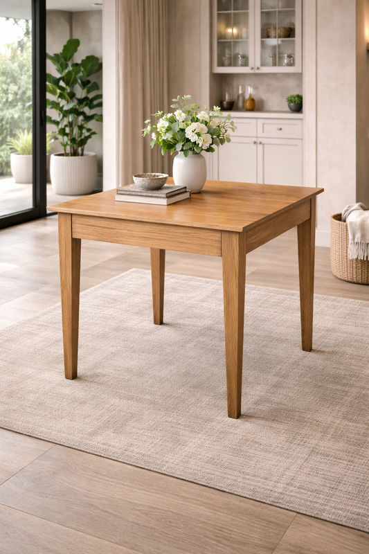ELLA SOLID OAK SQUARE DINING TABLE 90CM - MyChocolateWood
