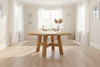 JOELLE PINEWOOD ROUND COFFEE TABLE DISTRESSED NATURAL 100CM - MyChocolateWood