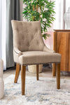 MyChocolateWood flaxen armchair with oak legs, featuring a modern design and soft fabric upholstery in a cozy living space.