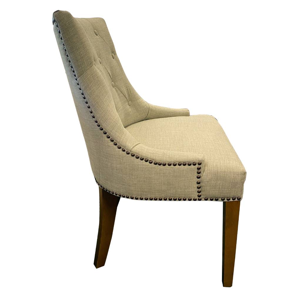 NEW DELI ARMCHAIR IN FLAXEEN WITH OAK LEGS