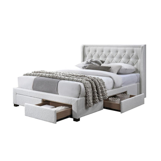 JACINTA 4-DRAWER STORAGE BED BOUCLE - MyChocolateWood