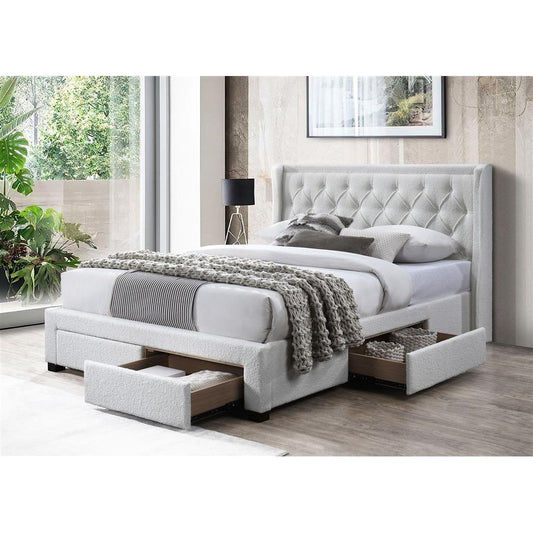 JACINTA 4-DRAWER STORAGE BED BOUCLE - MyChocolateWood