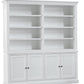 SHERBORNE ACACIA WOOD 4-DOORS & 6 SHELVES BUFFET & HUTCH WHITE