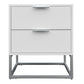 Snowdon Acacia 2-Drawer Bedside Table in White