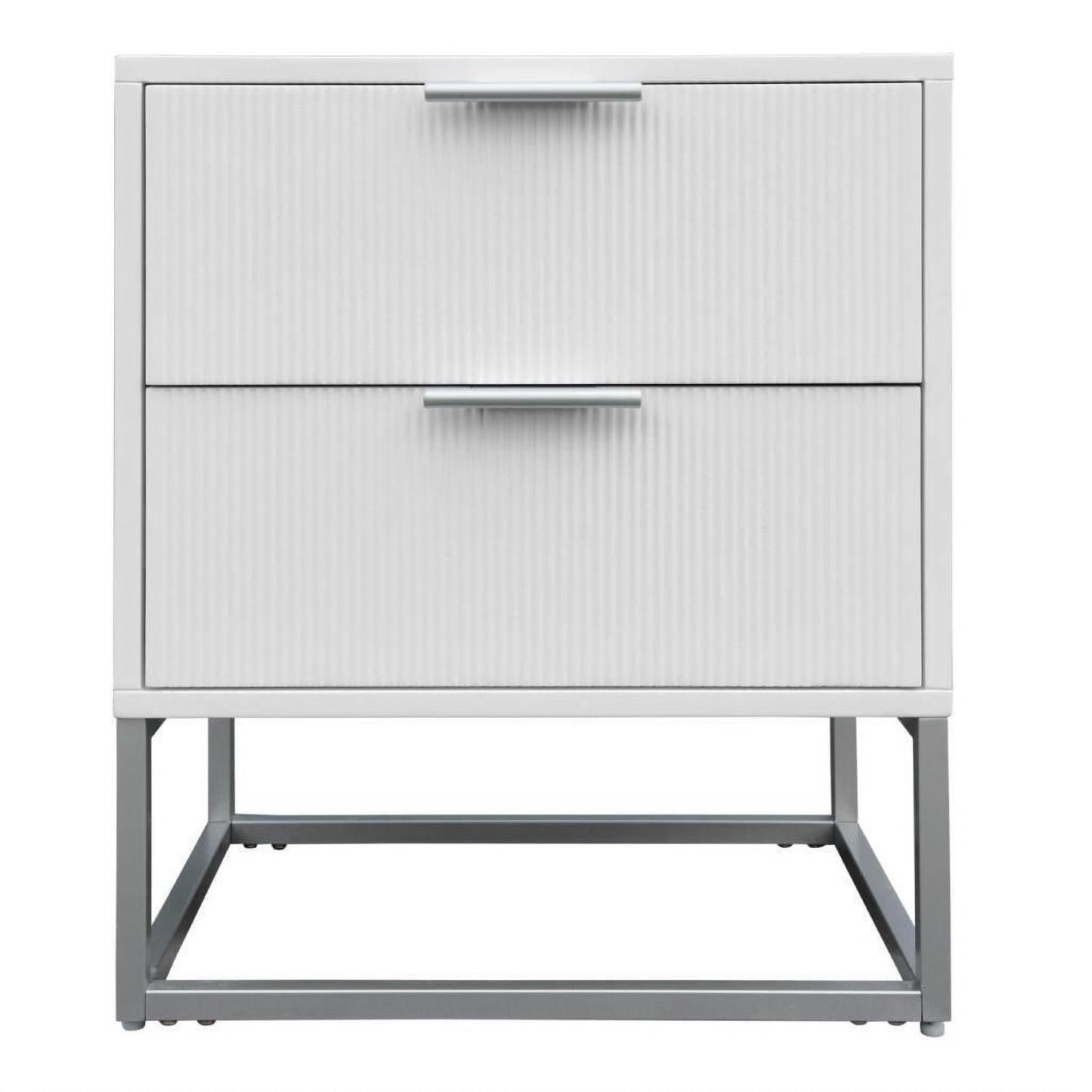Snowdon Acacia 2-Drawer Bedside Table in White