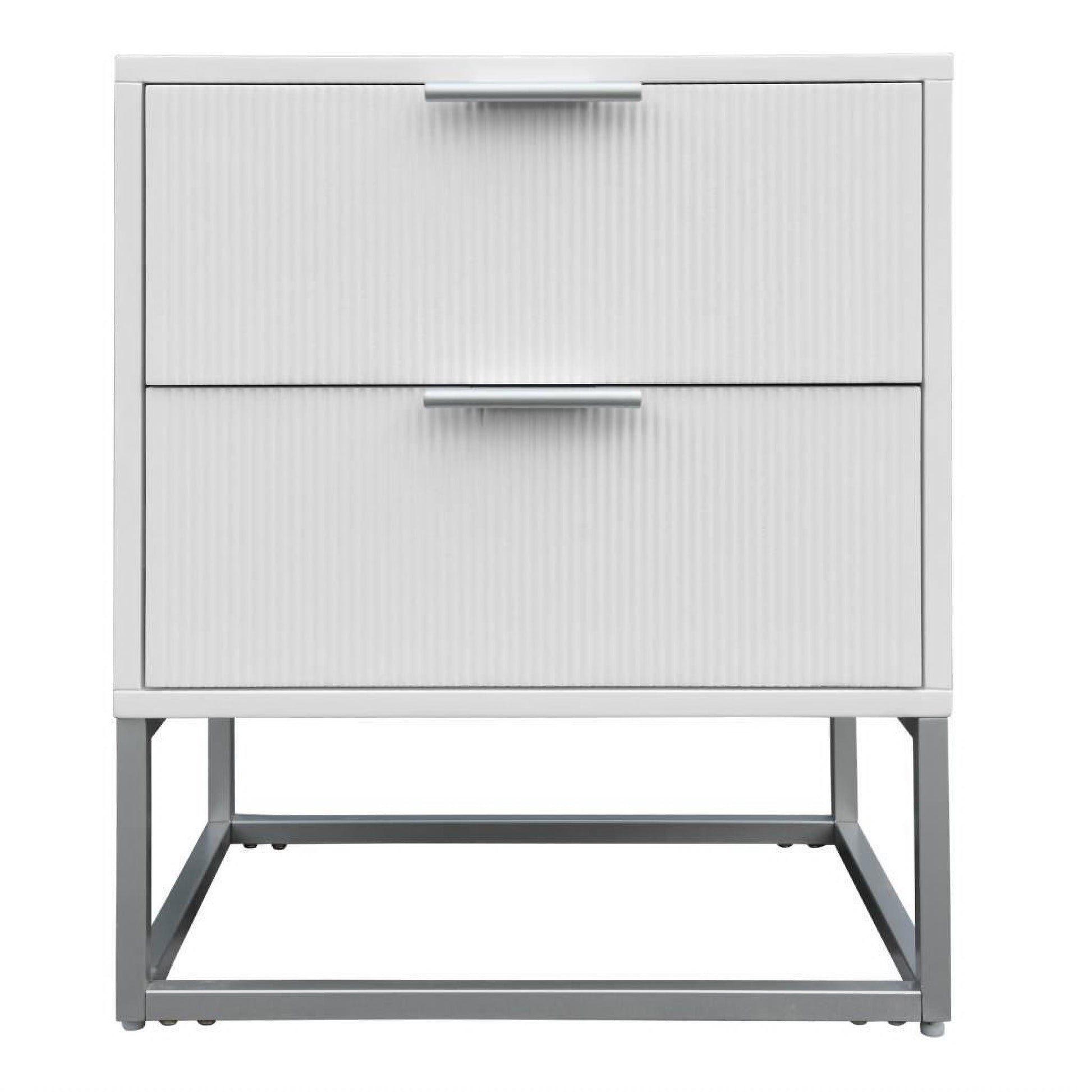 Snowdon Acacia 2-Drawer Bedside Table in White