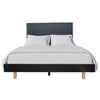 Snowdon Acacia Art Deco Bed in Black - Chocolate Wood