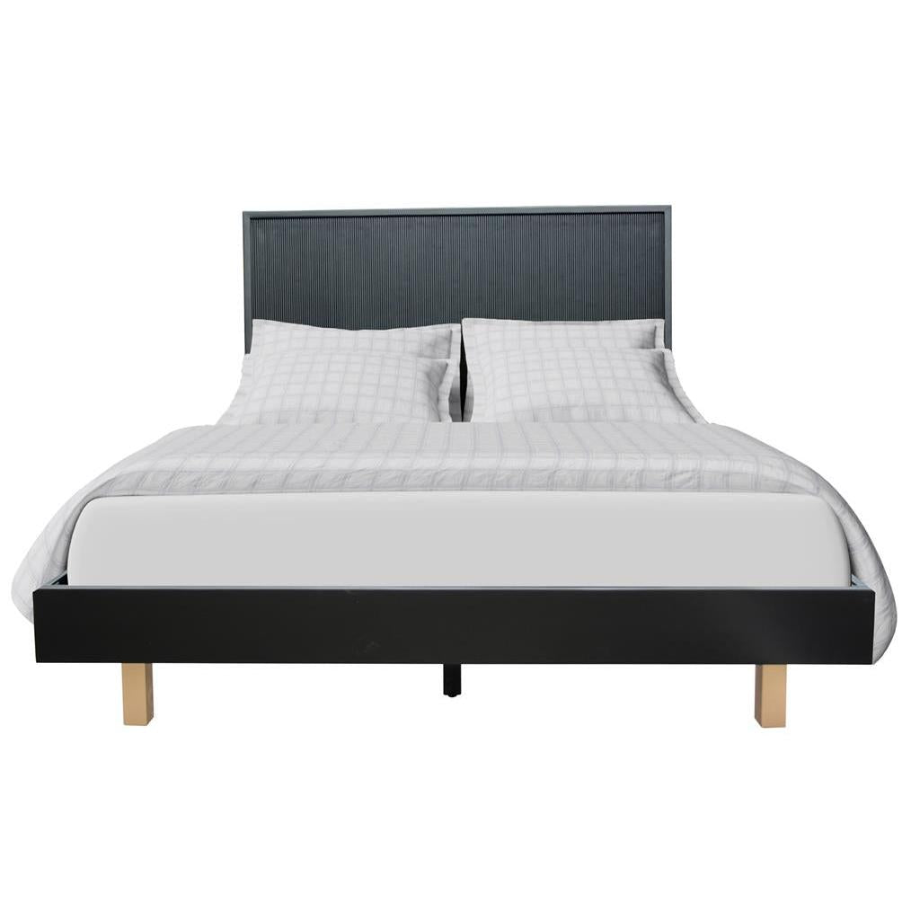 SNOWDON ACACIA BED IN BLACK ART DECO STYLE - MyChocolateWood