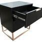 SNOWDON ACACIA 2-DRAWER BEDSIDE TABLE IN BLACK ART DECO STYLE - MyChocolateWood