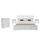 LUGANO HAMPTONS STYLE ACACIA 4 PIECE BEDROOM SUITE: 2-DRAWER DOUBLE BED 1 DOOR TIMBER TALLBOY 2 BEDSIDE TABLES - MyChocolateWood