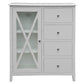LUGANO HAMPTONS STYLE ACACIA 4 PIECE BEDROOM SUITE: 2-DRAWER DOUBLE BED 1 DOOR GLASS TALLBOY 2 BEDSIDE TABLES - MyChocolateWood