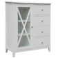 LUGANO HAMPTONS STYLE ACACIA 4 PIECE BEDROOM SUITE: 2-DRAWER DOUBLE BED 1 DOOR GLASS TALLBOY 2 BEDSIDE TABLES - MyChocolateWood