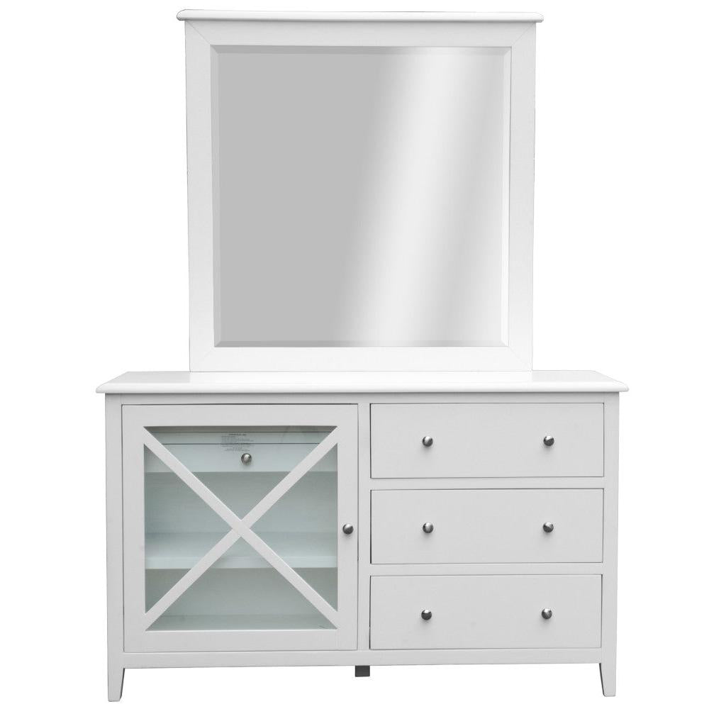 LUGANO HAMPTONS STYLE ACACIA 5 PIECE BEDROOM SUITE: 2-DRAWER DOUBLE BED 1 DRESSER 1 MIRROR 2 BEDSIDE TABLES - MyChocolateWood