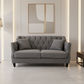 Venier 2-Seater Fabric Quilted & Studded Sofa in Pewter