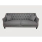 VENIER 3-SEATER FABRIC QUILTED & STUDDED SOFA PEWTER - MyChocolateWood