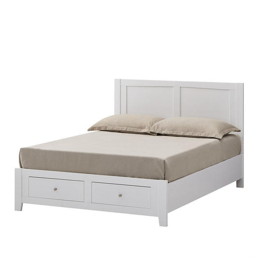 Selene Rubberwood Bed in White - Chocolate Wood