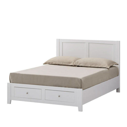Selene Rubberwood Bed in White - Chocolate Wood