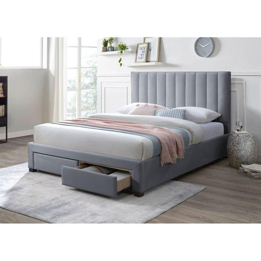 CLEARY FABRIC BED GREY - MyChocolateWood