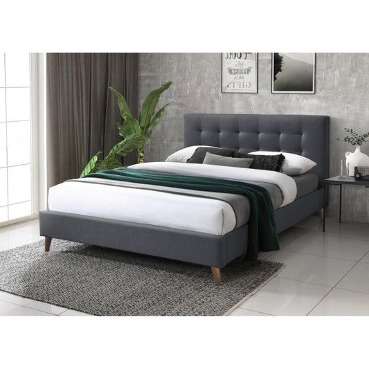 AMARA FABRIC BED CHARCOAL - MyChocolateWood