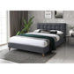 Amara Fabric Bed in Charcoal - Chocolate Wood