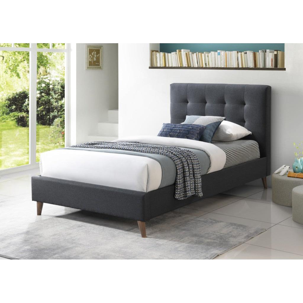 AMARA FABRIC BED CHARCOAL - MyChocolateWood
