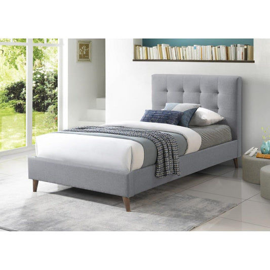 AMARA FABRIC BED GREY - MyChocolateWood