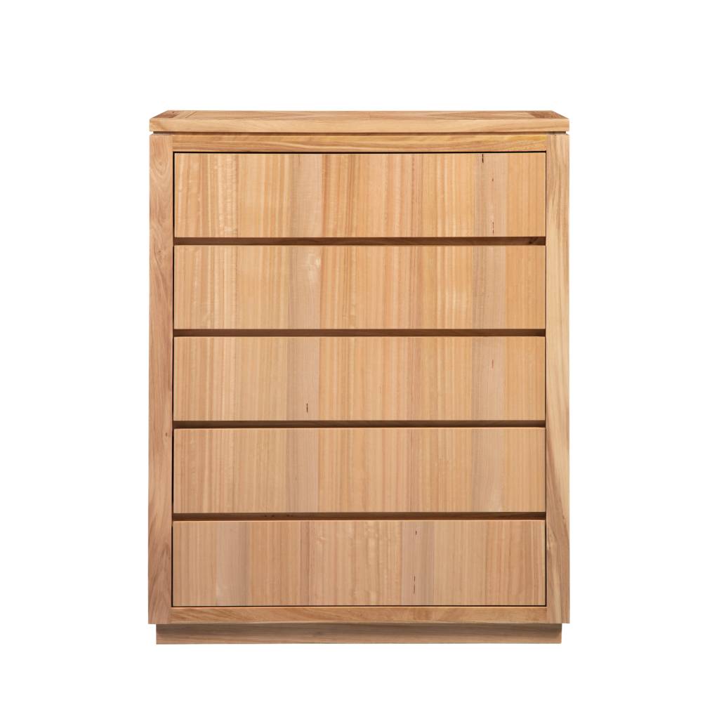 VALANCE TASSIE OAK TALLBOY/5 DRAWER CHEST OF DRAWERS IN NATURAL - MyChocolateWood