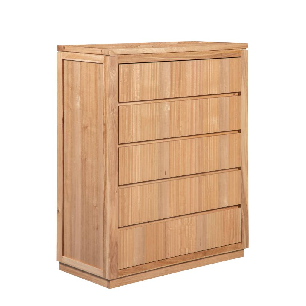 VALANCE TASSIE OAK TALLBOY/5 DRAWER CHEST OF DRAWERS IN NATURAL - MyChocolateWood