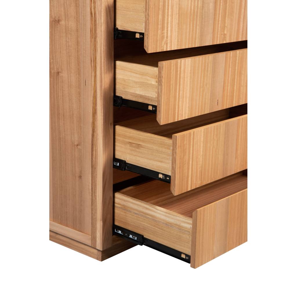 VALANCE TASSIE OAK TALLBOY/5 DRAWER CHEST OF DRAWERS IN NATURAL - MyChocolateWood