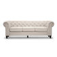 WOODLEY LOUNGE CHESTERFIELD 3-SEATER SOFA + 2-SEATER SOFA COUCH SETTEE IN BEIGE FABRIC - MyChocolateWood