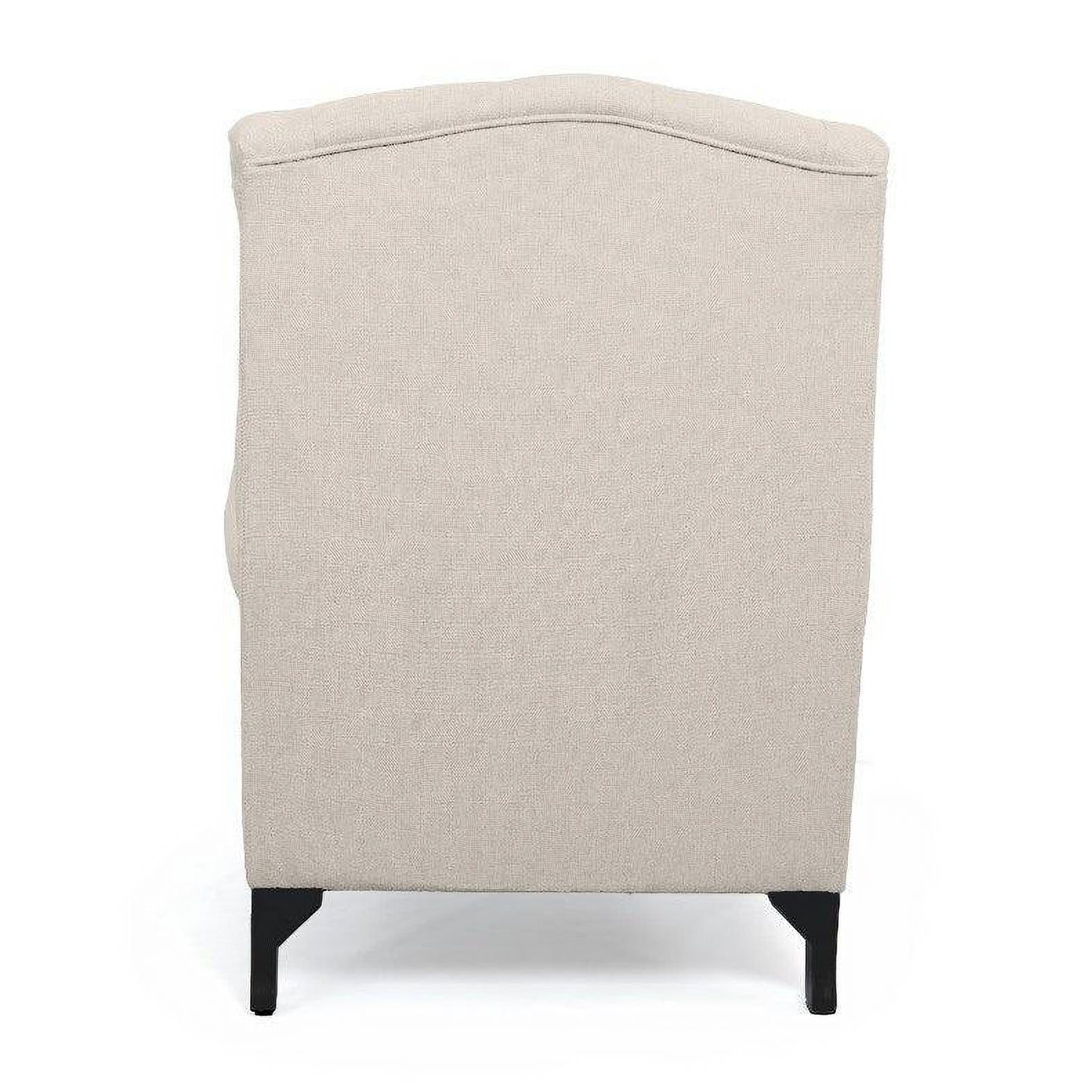 WOODLEY LOUNGE ARMCHAIR WING CHAIR IN BEIGE FABRIC